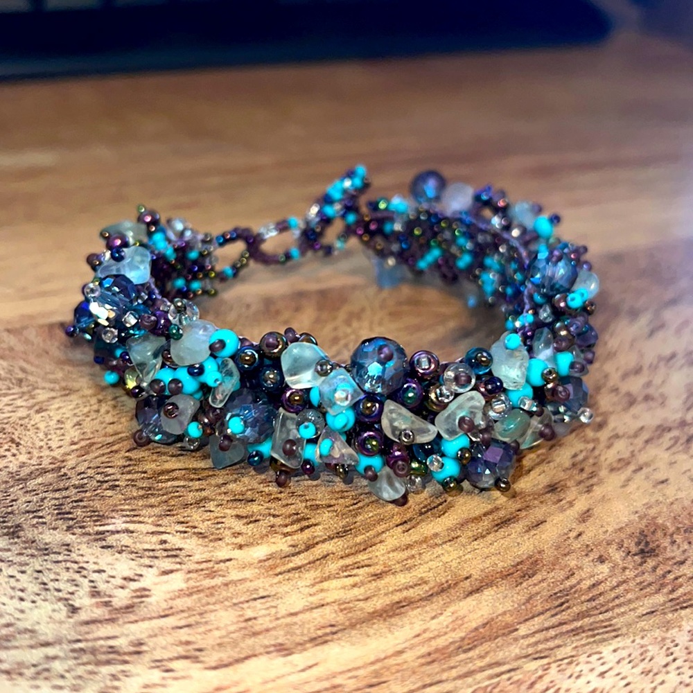 NWOT Handmade Beaded & Stone Bracelet